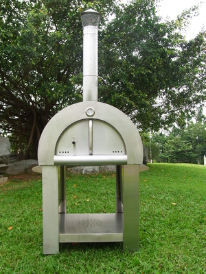 Automatisch ontstekingssysteem Roestvrij staal Houtgestookte pizzaoven met ingebouwde thermometer