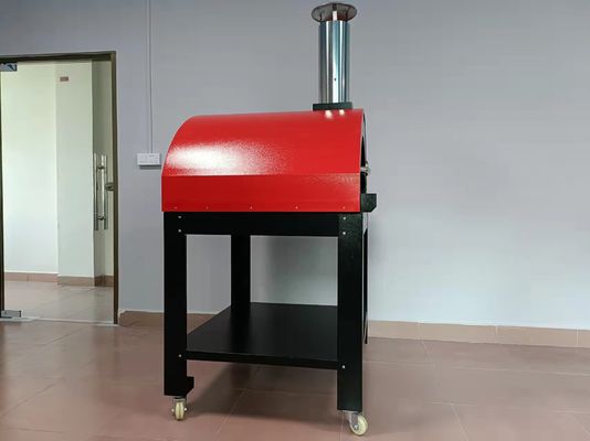 10s schop Draagbare Houten Brandende Pizza Oven Trolley Easy Maneuverability