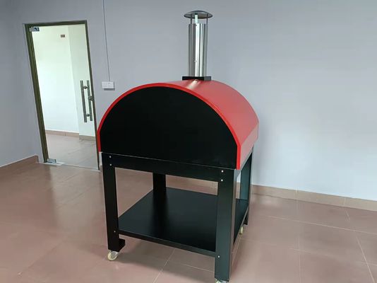 10s schop Draagbare Houten Brandende Pizza Oven Trolley Easy Maneuverability