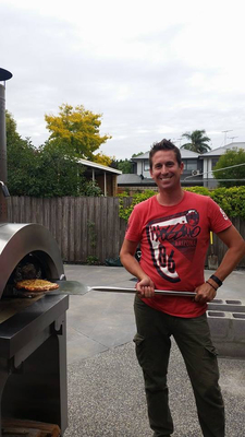 4 de Pizza Oven Outdoor 900mm van het wielenroestvrije staal Hout In brand gestoken Pizzaoven