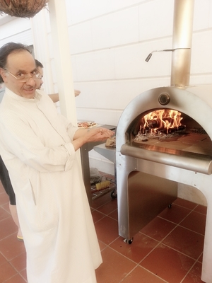 4 de Pizza Oven Outdoor 900mm van het wielenroestvrije staal Hout In brand gestoken Pizzaoven