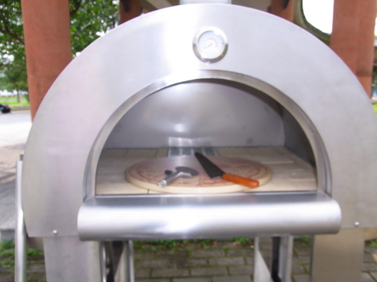 830mm 720mm Roestvrij staal In brand gestoken Pizza Oven With Trolley
