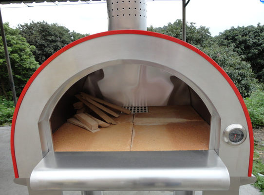 Oven van de roestvrij staal de Hout In brand gestoken Pizza
