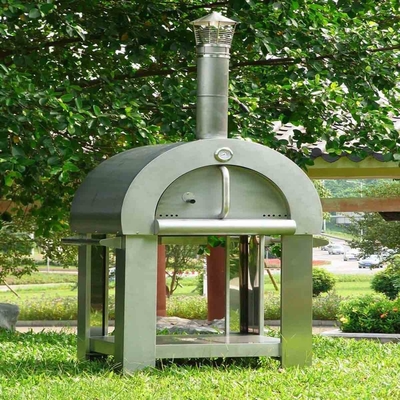 Oven van de roestvrij staal de Hout In brand gestoken Pizza